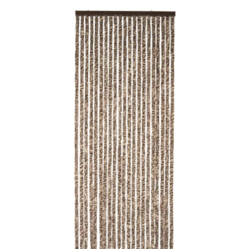 WERKA PRO Rideau Chenille Marron et Beige - 90 x 220 cm - Protection Contre Insectes et Poussière...