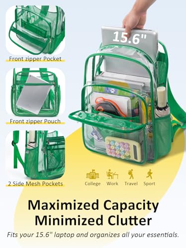 Image of Clear Backpack for School, Heavy Duty Clear Bookbag With a TSA Lock | 18 inch large clear bag, Durable PVC, For boys /girls /men /women /teens /adult, Ideal for work /sport /travel /daily life