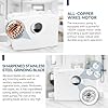 1500W Macerator Pump with Grinding Blade Toilet Pump Utility Sink Pump Upflush to 32.8FT 2800GPH Macerating Toilet System with 4 Water Inlets 2 Outlets for Toilet Sink Shower Laundry Kitchen Basement