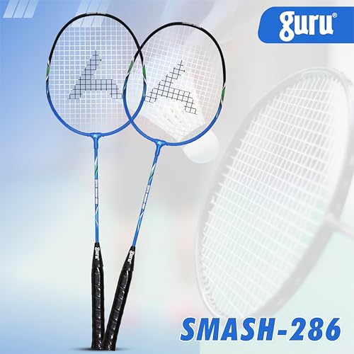 Image of GURU Smash-286 Heavy Duty Aluminium Badminton Racket Pack of 1 with Cover