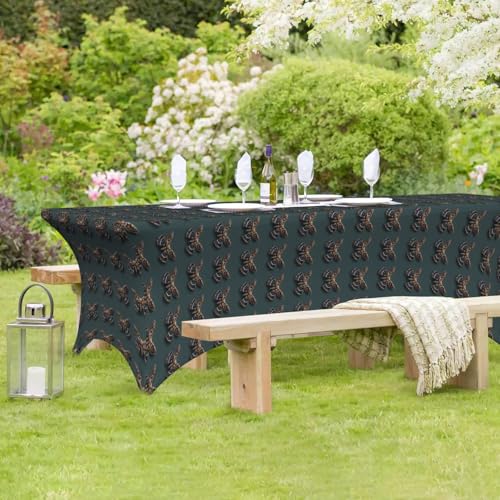 Nappe rectangulaire élastique papillon de nuit pour buffet