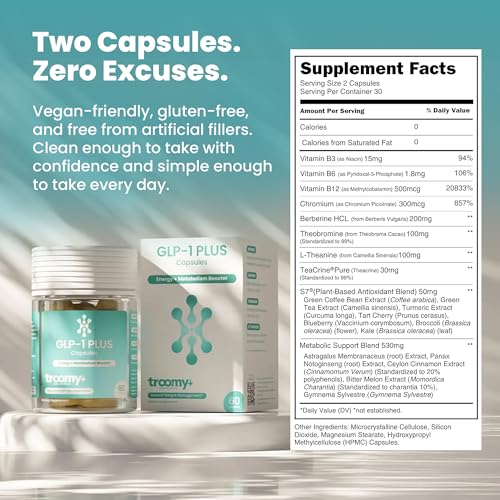 Image of Troomy GLP-1 Plus Supplement Capsules - Natural Weight Loss - 60 Count
