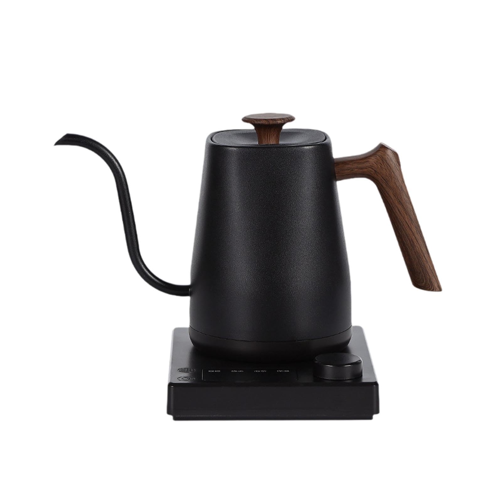 Hervidor Eléctrico, Tetera, Cafetera, Fabricado en Acero Inoxidable 304 con Mango Antideslizante W de Potencia para Bebidas Calientes en Cualqu, Veta de Madera Negra, Individual