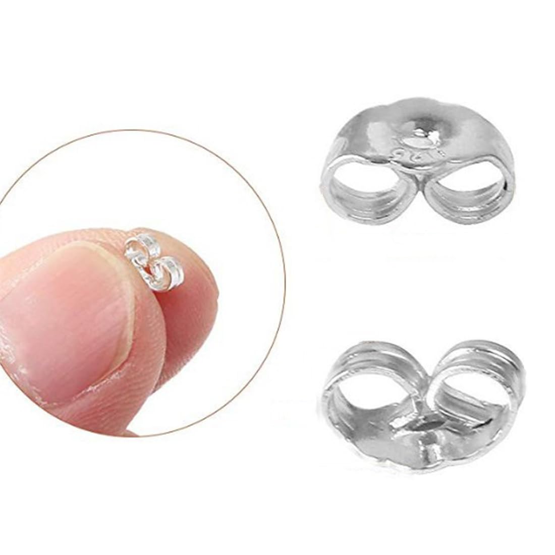 ORECCHINI FARFALLA ARGENTO STERLING 925 STAMPATI SCHIENALI ROTOLI - Foto 10