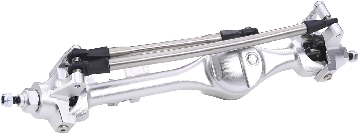 F10T Aluminum Front Rear Straight Axle Complete for 1/10 RC Crawler Axial SCX10 II Vanquish VS4-10 Phoenix F10T Upgrade Parts (Silver Set)
