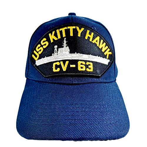 Gorra USS Kitty Hawk CV-63 azul marino bordada miniatura 1