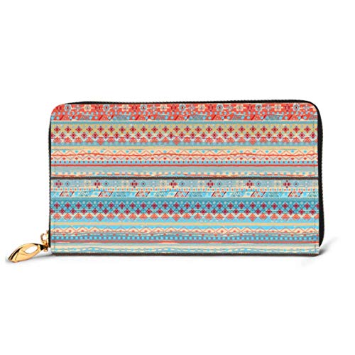 Preisvergleich Produktbild JHGFG Mode Handtasche Reißverschluss Brieftasche Ethnische Boho Muster Stammeskunst Telefon Kupplung Geldbörse Abendkupplung Blockieren Leder Brieftasche Multi Card Organizer