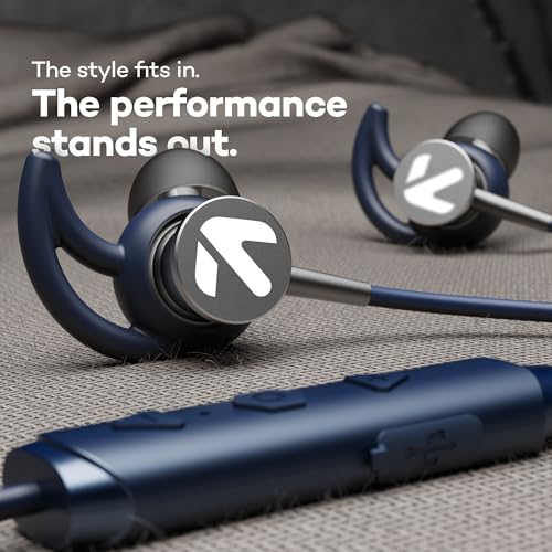 Image of GOBOULT EQCharge Bluetooth Earphones 32H Playtime, Zen ENC Mic, Dual Connectivity, Type C Fast Charging, 14.2mm Bass Driver, Made in India, IPX5 Silicon Neckband(Teal)