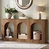 Tribesigns Mesa Consola de 70.9" con Almacenamiento, Mesa de Entrada de Madera con 3 Estantes Arqueados para Recibidor, Pasillo, Sala de Estar, Detrás del Sofá, Larga y Estrecha, Café 2