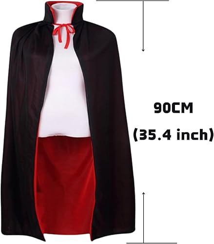 Miniatura 2 de Meeyou disfraz de capa reversible negra y roja de 35 pulgadas para niños talla única  Rojo y negro