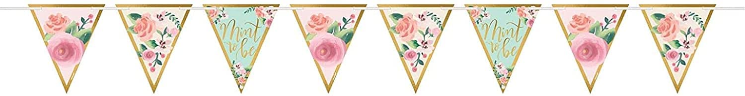 amscan Pennant Banner Mint To Be, Multi-colour