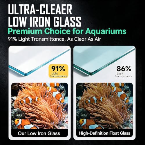Image of 6 Gallon Rimless Aquarium Fish Tank, Ultra-Clear Nano Glass Rectangular Fish Tank L15.7＂xW9.05＂xH9.8＂ Thickness 6mm Glass Aquarium (S 6 Gallons)