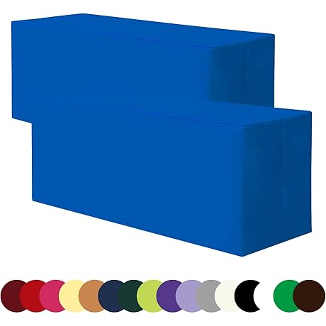 Blue Tablecloths Fitted for 8 Foot Tables, Set of 2