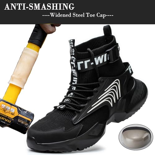 Image of Nutropa Steel Toe Shoes for Men Women Work Safety Footwear Lightweight Breathable Comfortable Industrial Construction Sneakers