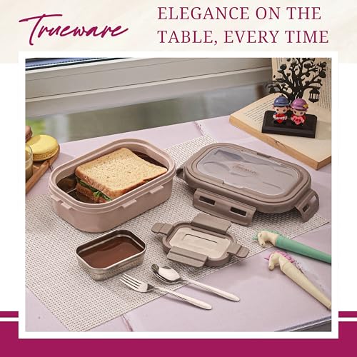 Image of Trueware Picaso Jr. Insulated Inner Steel Thermoware BPA Free, Airtight, Food Grade, 2 Containers Lunch Box 750 ML | for School, Kids, Boy & Girl | Hot Lunch Box