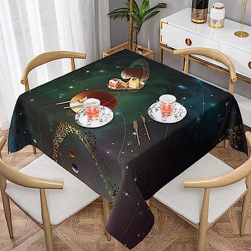 Nappe de cuisine planètes imperméable nappe décorative carrée maison - 2