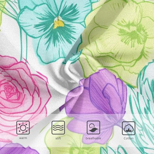 Cotton Girls Underwear Toddler Colorful Flowers Roses White Little Girl Panties Flower Briefs Undies Kids 2t3