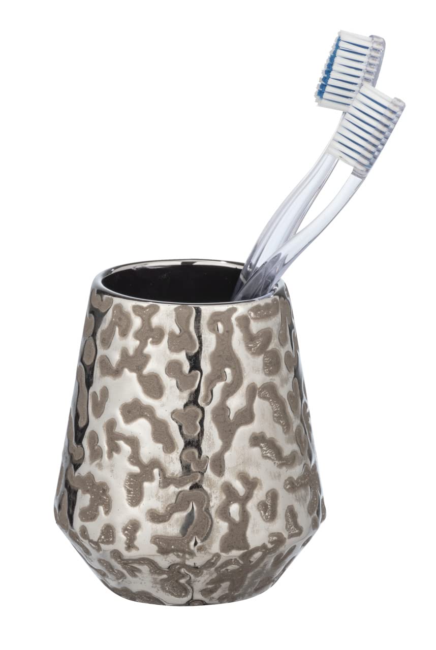 Bicchiere Porta Spazzolini In Ceramica, Cromo, Lada, Bagno Retrò Antico | Leroy Merlin