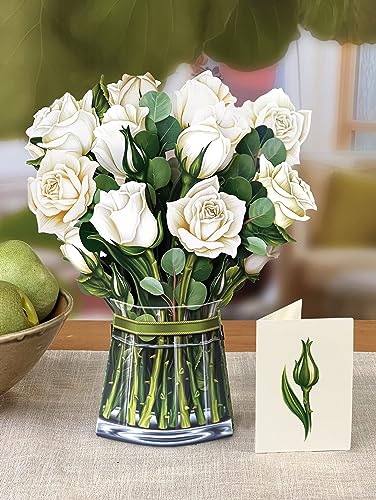 image for Freshcut Paper Pop Up Cards, Paper Flower Bouquet 3D Popup Greeting Ca