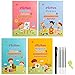 Ecriture calligraphique en français pour enfants, 4 Magic Book en français Livre Magibook Cahier Effacable Enfant Livre de pratique d'écriture réutilisable avec 1 Stylo 5 Recharges 1 Poignée de Stylo
