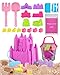 Lehoo Castle 29 Stück Strandspielzeug Set mit 1lb Magic Sand, Strandspielzeug Tasche, Sand Förmchen, Eimer, Schaufel Werkzeugsätze, Sandkasten Spielzeug für Jungen Mädchen