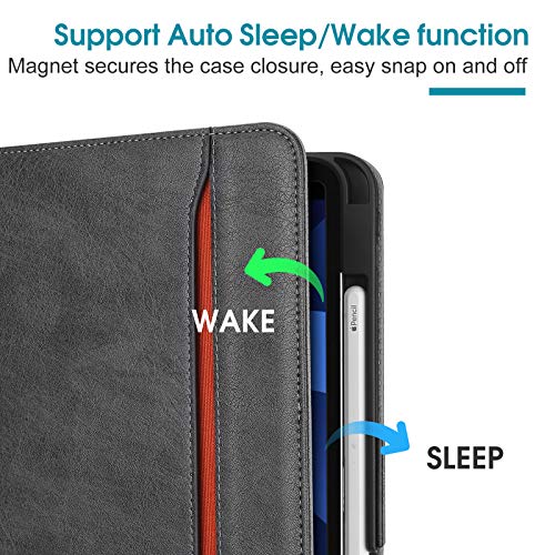 ProCase for iPad Air 11-inch M3 2025 & M2 2024 / iPad Air 5 2022 / Air 4 2020 Case 10.9, Leather Stand Folio Protective Cover Case with Pencil Holder for iPad Air 10.9/11 Inch -Black - Image 4