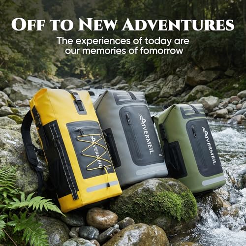 Mochila seca impermeable con cuerda elástica y bolsa pequeña impermeable Amarilla miniatura 4