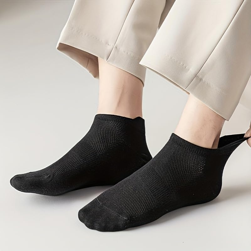 Large Mesh Short Socks Men's Extra Large Plus Large Ship Socks Sweat Absorbing and Breathable Sports Shallow Mouth Socks