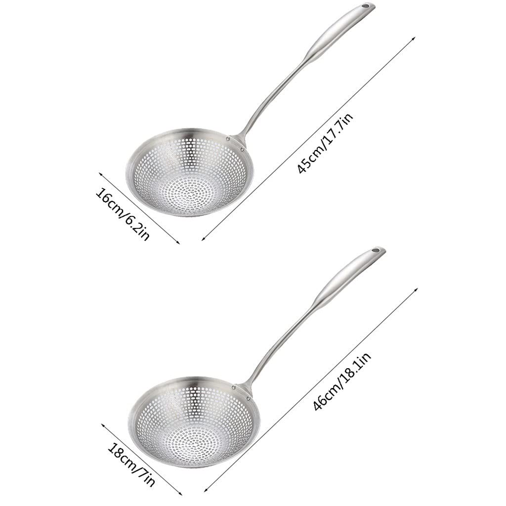 Colador de Pasta, Espumadera de Cocina, utensilio for freír, colador Profesional con Mango Antideslizante cómodo for Herramientas de Cocina y Restaurante (Size : S)
