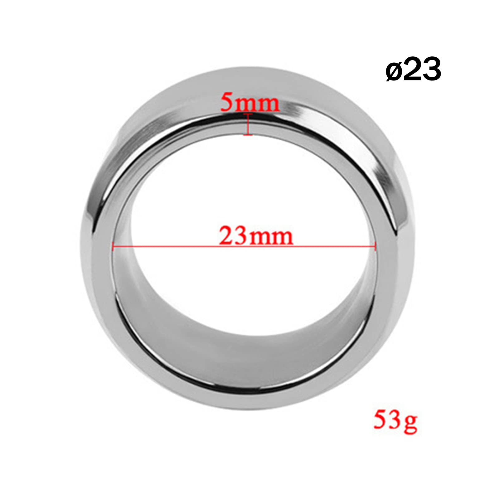Anello per pene in acciaio inossidabile Anello per pene in metallo Anello per testicoli Anello per bondage Anello per il piacere Anello per il glande per un'erezione dura e duratura Giocattolo(Ø23mm)