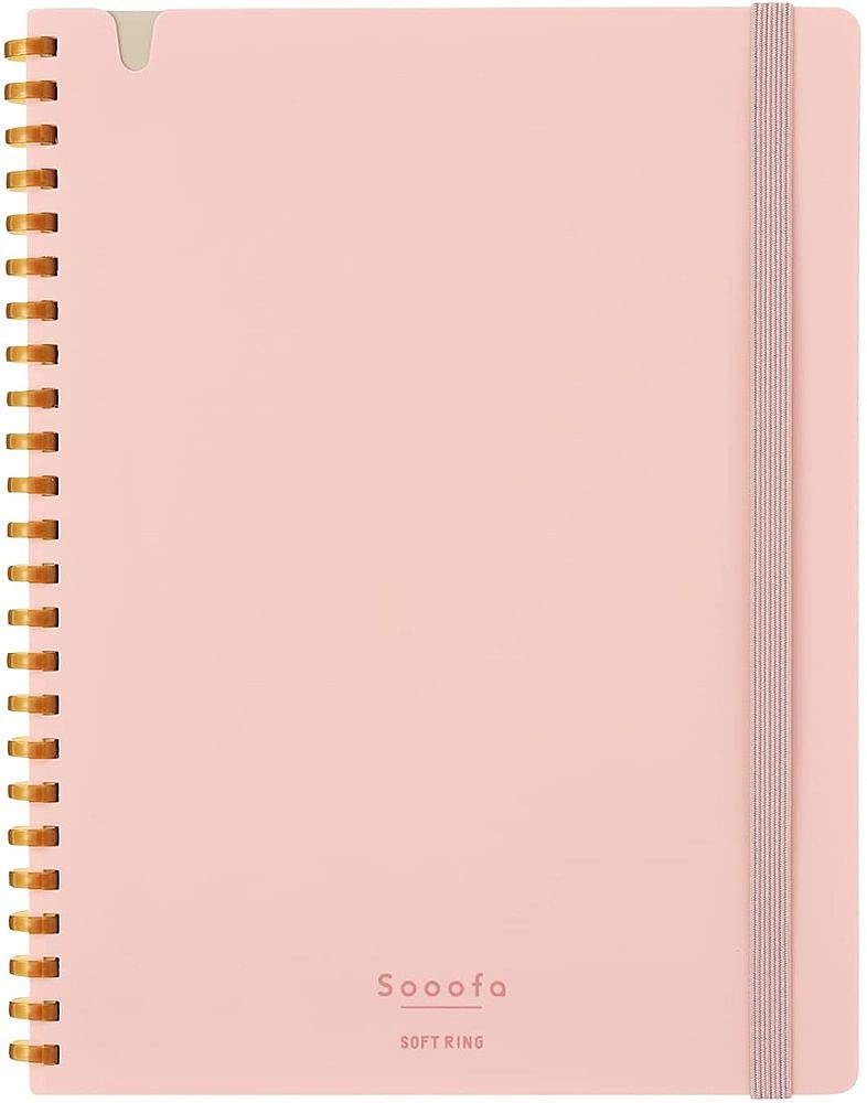 KOKUYO Sooofa SU-SV738S4-P Notizbuch mit weichem Ring, 4 mm, kariert, 80 Blatt, A5-Verformung, Rosa, Japan Import