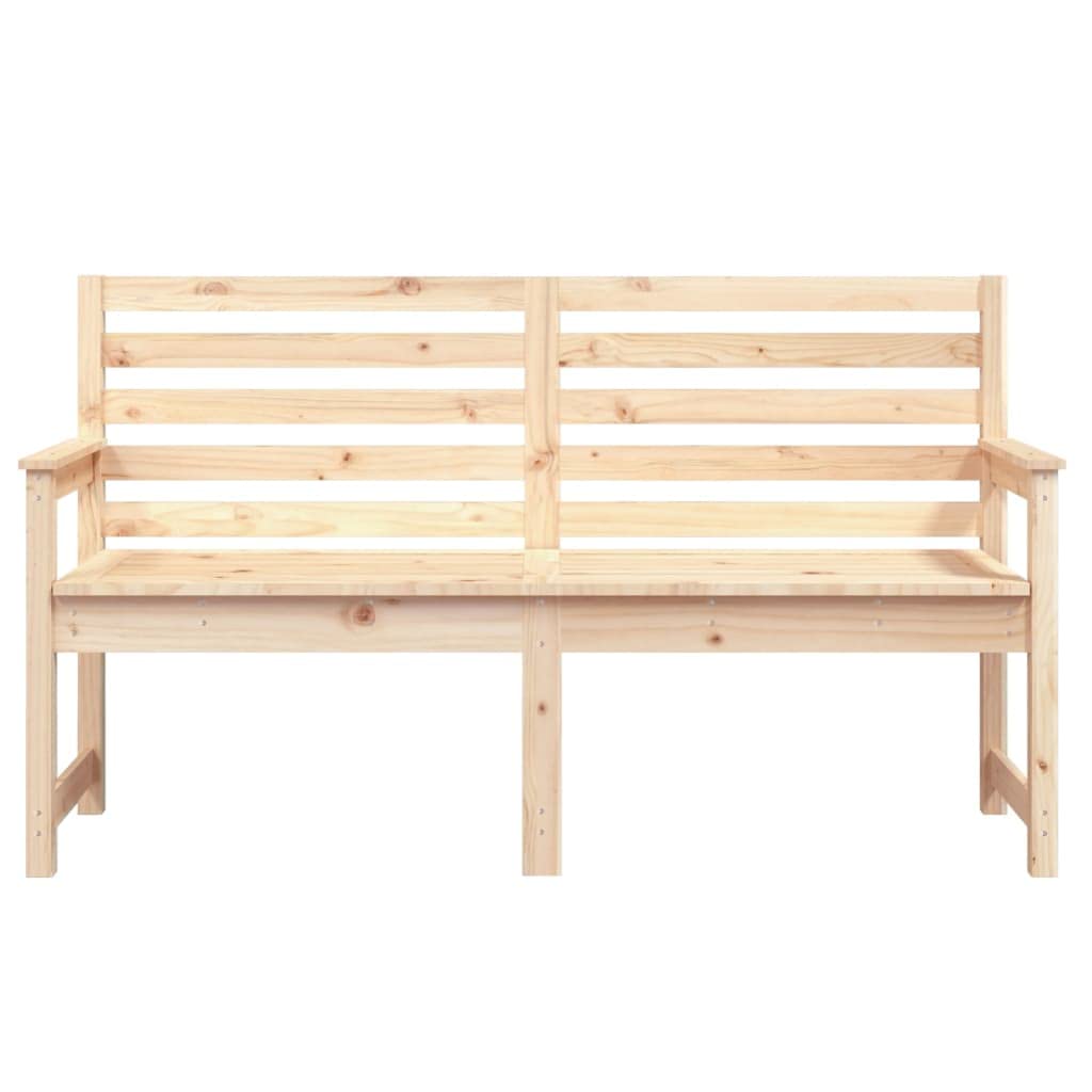 Ławka ogrodowa 159,5 x 48 x 91,5 cm, wykonana z litego drewna sosnowego, do użytku na zewnątrz, odporna na warunki atmosferyczne, stabilne siedzisko z oparciem i podłokietnikami, idealna na