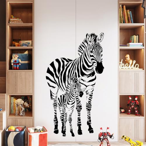Vinilo Decorativo Zebra Rayada para Pared Blanco y Negro miniatura 7