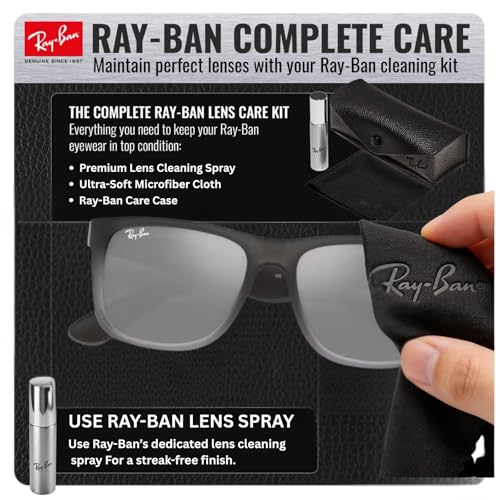 Image of Ray-Ban RB4165 JUSTIN CLASSIC Square Shape Sunglasses for Men with Official Eyewear Kit