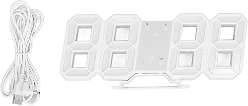 Miniatura 1 de Zerodis Reloj digital de pared, reloj despertador digital LED 3D con pantalla de tiempo y temperatura, luz nocturna LED para decoración de cocina,