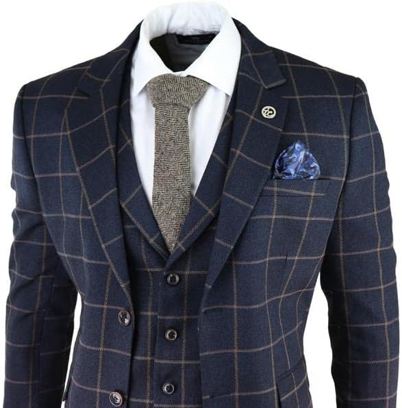 navy blue check coat