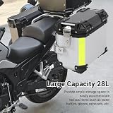 Twarde Sakwy Motocyklowe, Uniwersalny Kufer Boczny do Motocykla 28L Twarda Boczna Torba Podsiodłowa ze Stopu Aluminium z blokadą Bezpieczeństwa, Wodoodporna Walizka na bagaż