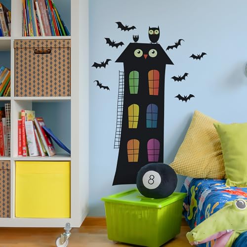 Vinilo Decorativo Halloween Búho y Murciélagos 24x35.4 in miniatura 6