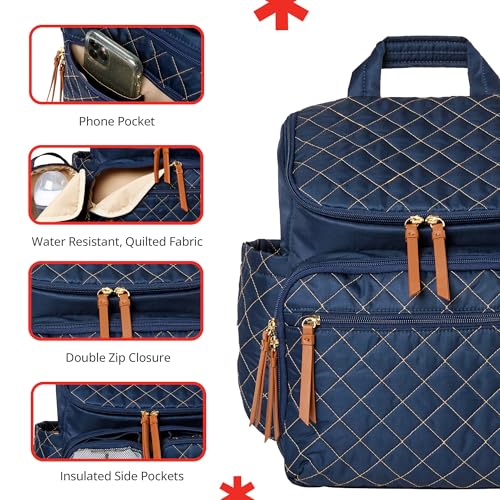 Image of Skip Hop Diaper Bag Backpack: Forma, Multi-Function Baby Travel Bag with Changing Pad & Stroller Attachment, Navy
