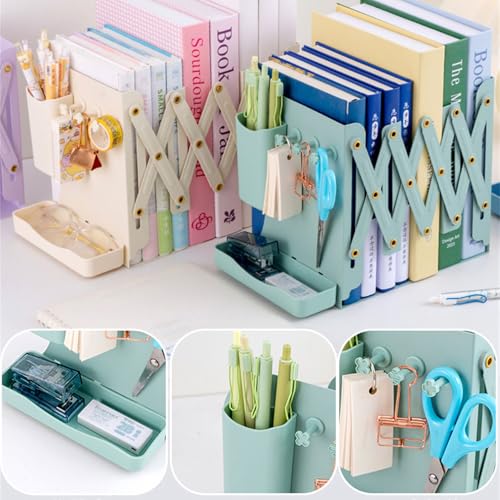 Sujetalibros ajustables de metal para almacenamiento ordenado en el escritorio escolar de niños 5