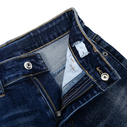 KIDSCOOL SPACE Boys Jeans,Kid Elastic Band Inside Ripped Slim Fit Denim Pants4