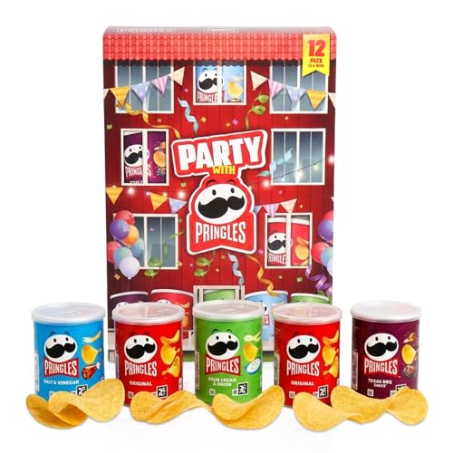 Pringles Original 40g Crisps Multipack Bulk 12-Pack of Stackable Crisps in Iconic Resealable Canisters Classic Lightly-Salted Flavor for Lunchboxes Parties and On-the-Go Snacking