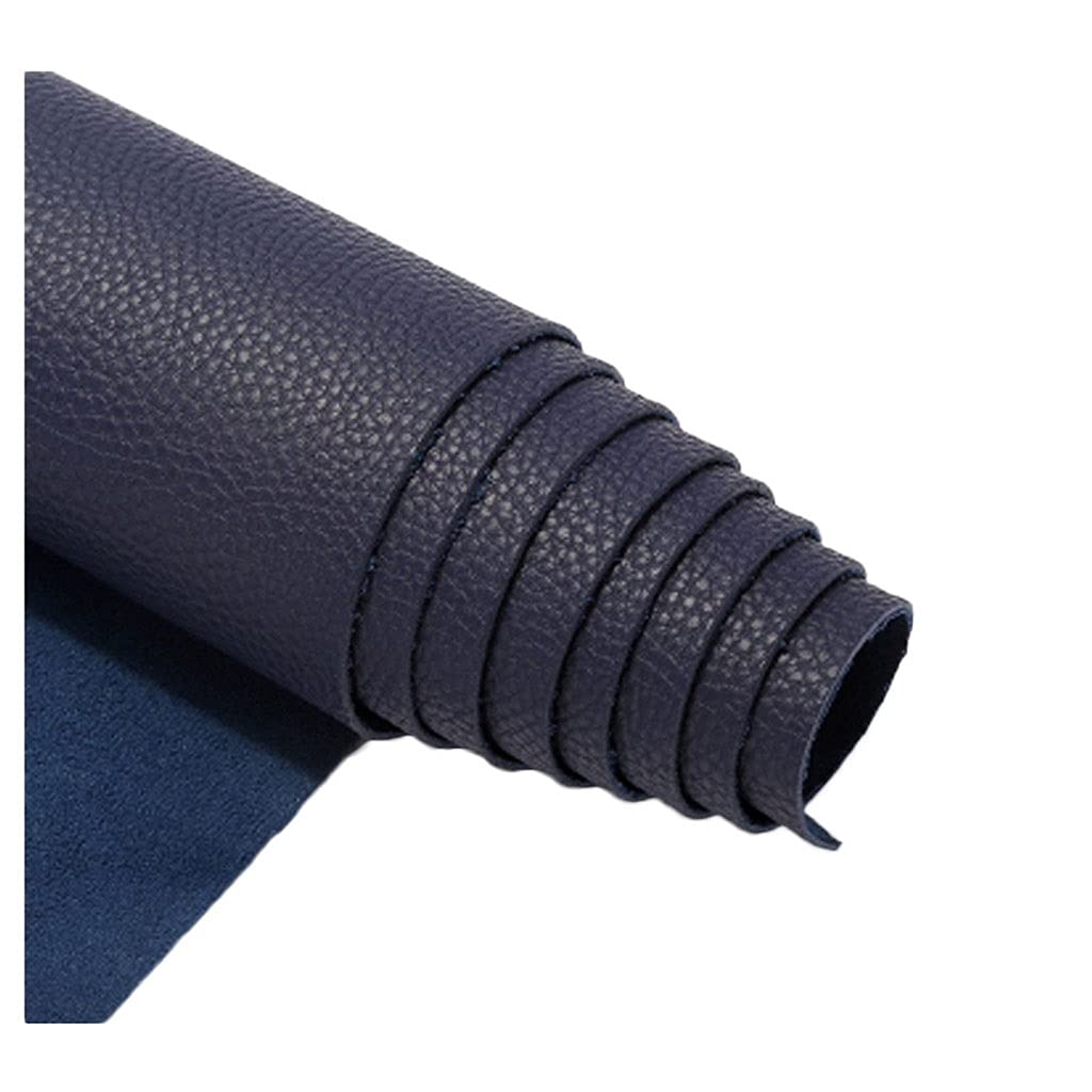 Tela Polipiel para Tapizar Sillas, Sofá, Coche, Moto, Cojines, Manualidades. Cuero de Imitación. Piel sintética para Tapicería. Ancho 138cm. Se vende a metros(Navy,1.38x9m)