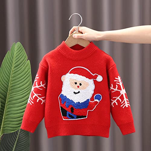 Xmas Cartoon Print Sweaters for Toddler Kids Girls Boys Crewneck Knitted Pullover Fall Winter Warm Tops2