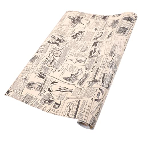 VILLCASE Papel Pintado Autoadhesivo Vintage Papel Tapiz Removible Retro Para Pared Muebles Cocina Dormitorio 45x300 Cm