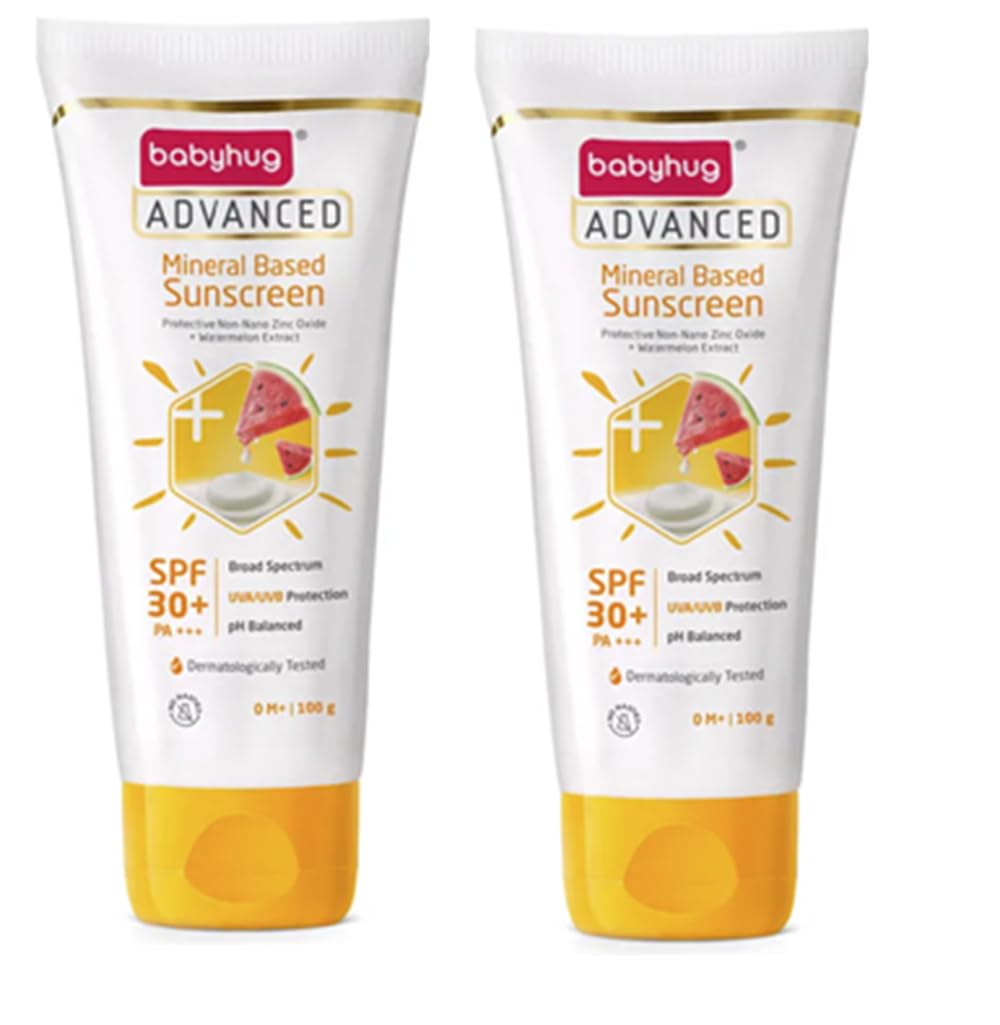 Pack of 2 - Babyhug Advanced Mineral Based Sunscreen with SPF 30 + | PA+++ | Broad Spectrum Protection | No White Cast (100 g each)-image-37