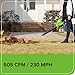 Greenworks 40V (230 MPH / 505 CFM) Cordless Brushless Leaf Blower/Vacuum with Bag, High Power, Lightweight & Quiet for Yard Debris Cleanup, Includes 5.0Ah Battery & Charger