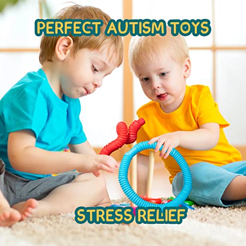 Milaloko Fidget Pop Tube Toys for Kids and Adults,Pop Multi-Color Tubes Sensory Toy - 4 Pack - Image 7