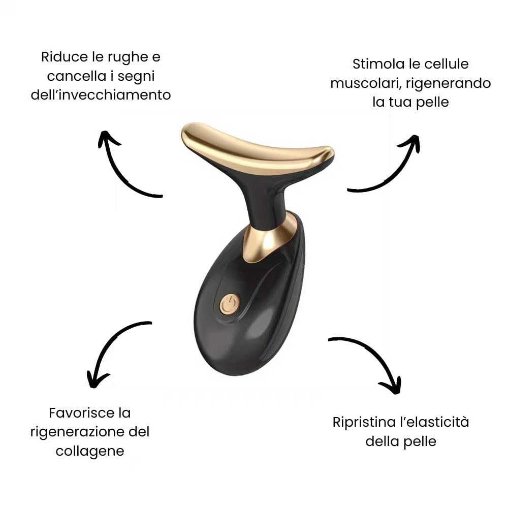 GLOW GEN Pure - Massaggiatore viso - Edizione Lifting Dispositivo di Bellezza per Viso e Collo 7 in 1, EMS 3 Modalità, Massaggio LED Intelligente, Riduzione Rughe e Tonificazione a 45°C
