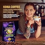 Imagine Kona Organic Haricots de café , Arabica Kona Haricot de première qualité Air Rôtissement moyen noir Rôtir haricot entier biologique - 8oz